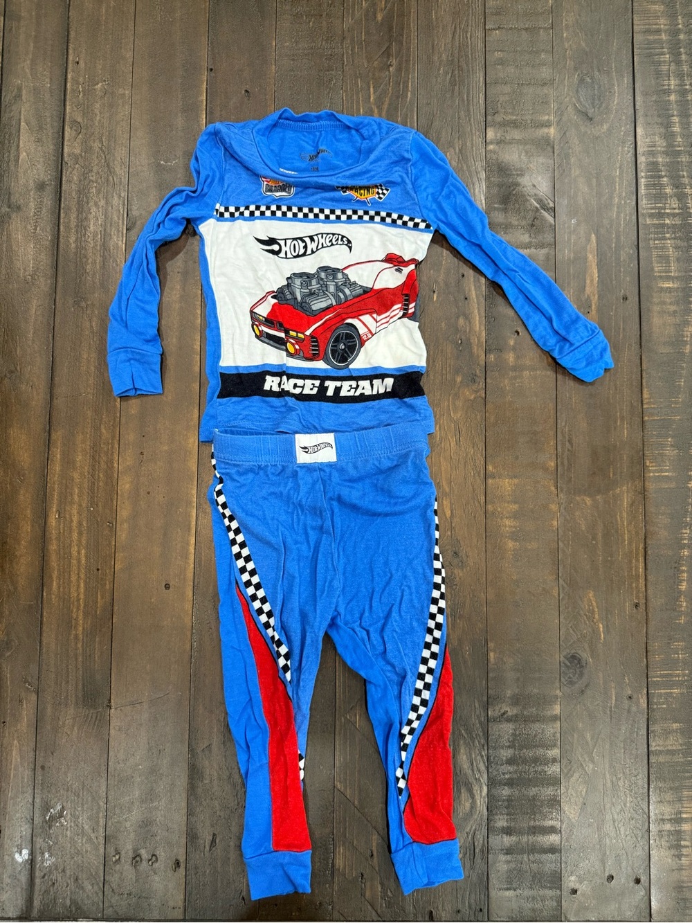 18 Month Hot Wheels Blue & Red Race Team Pajama Set